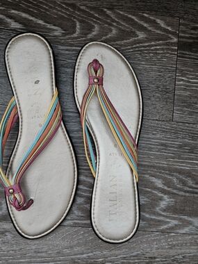 Women's Multicolor Strappy Slide Sandals - Italian Made